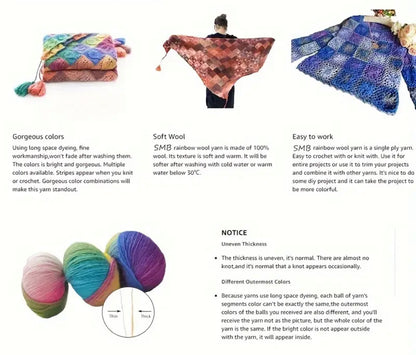 Wool Blended Dyed Yarn Skein