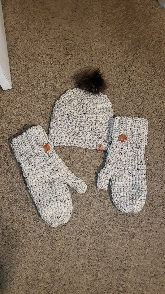 Crochet Hat and Gloves Set